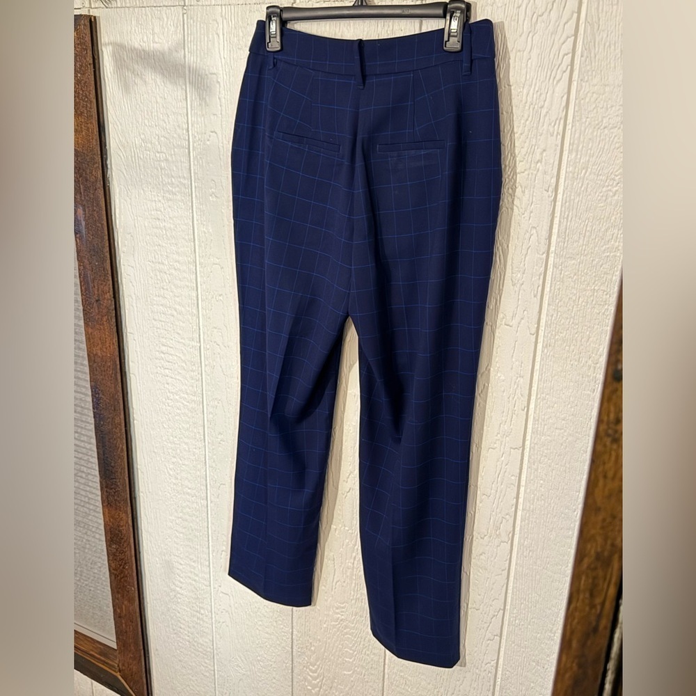 Nine West straight leg pleated plaid trousers 6 - Picture 7 of 8